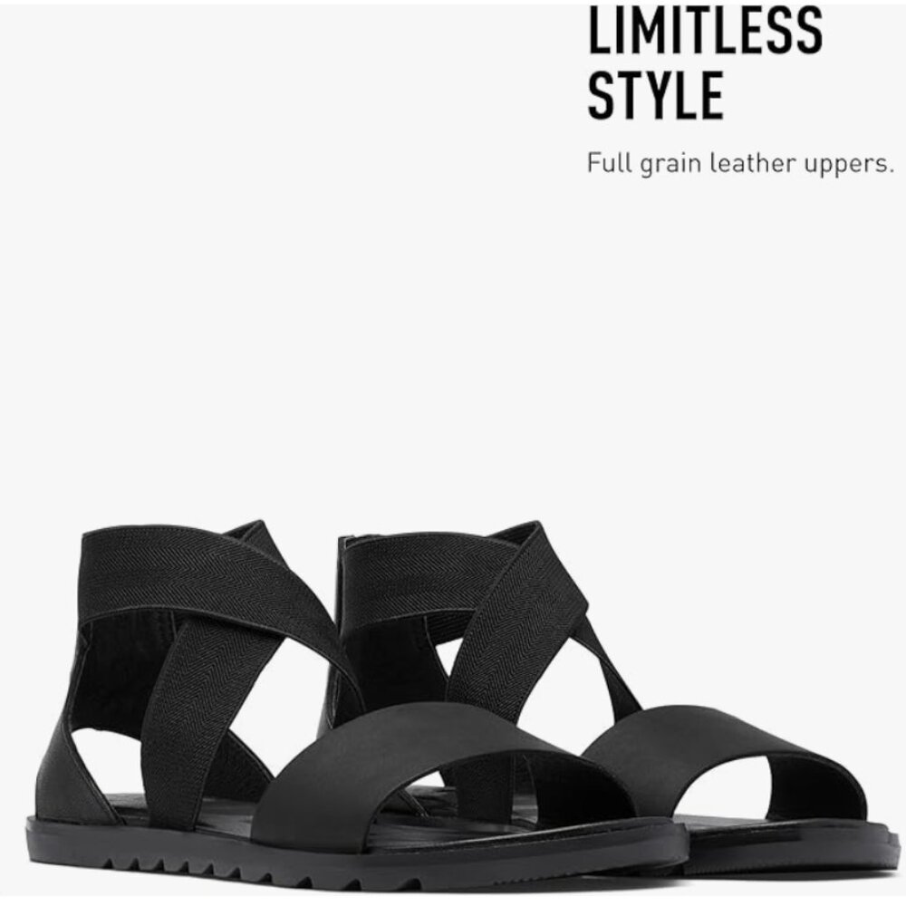 Sorel Women's Ella III Sandal in Black size 10